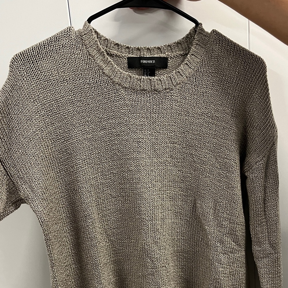 Gray knit sweater